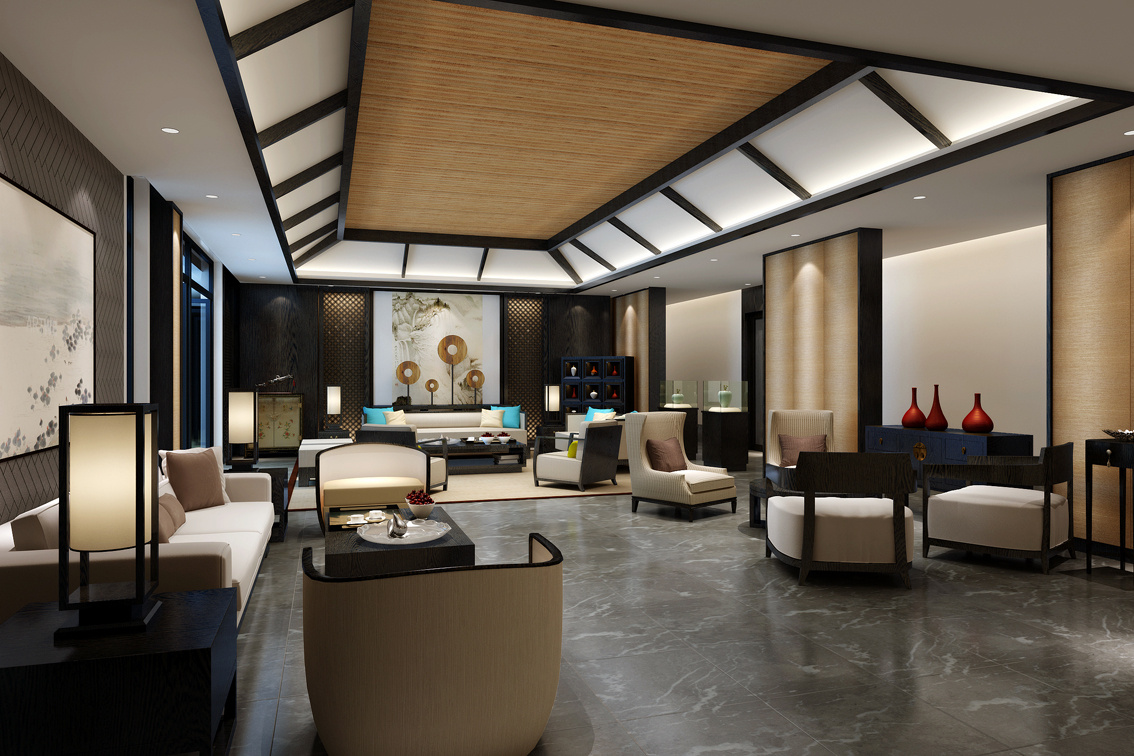 【名师联】会所新中式风格1149