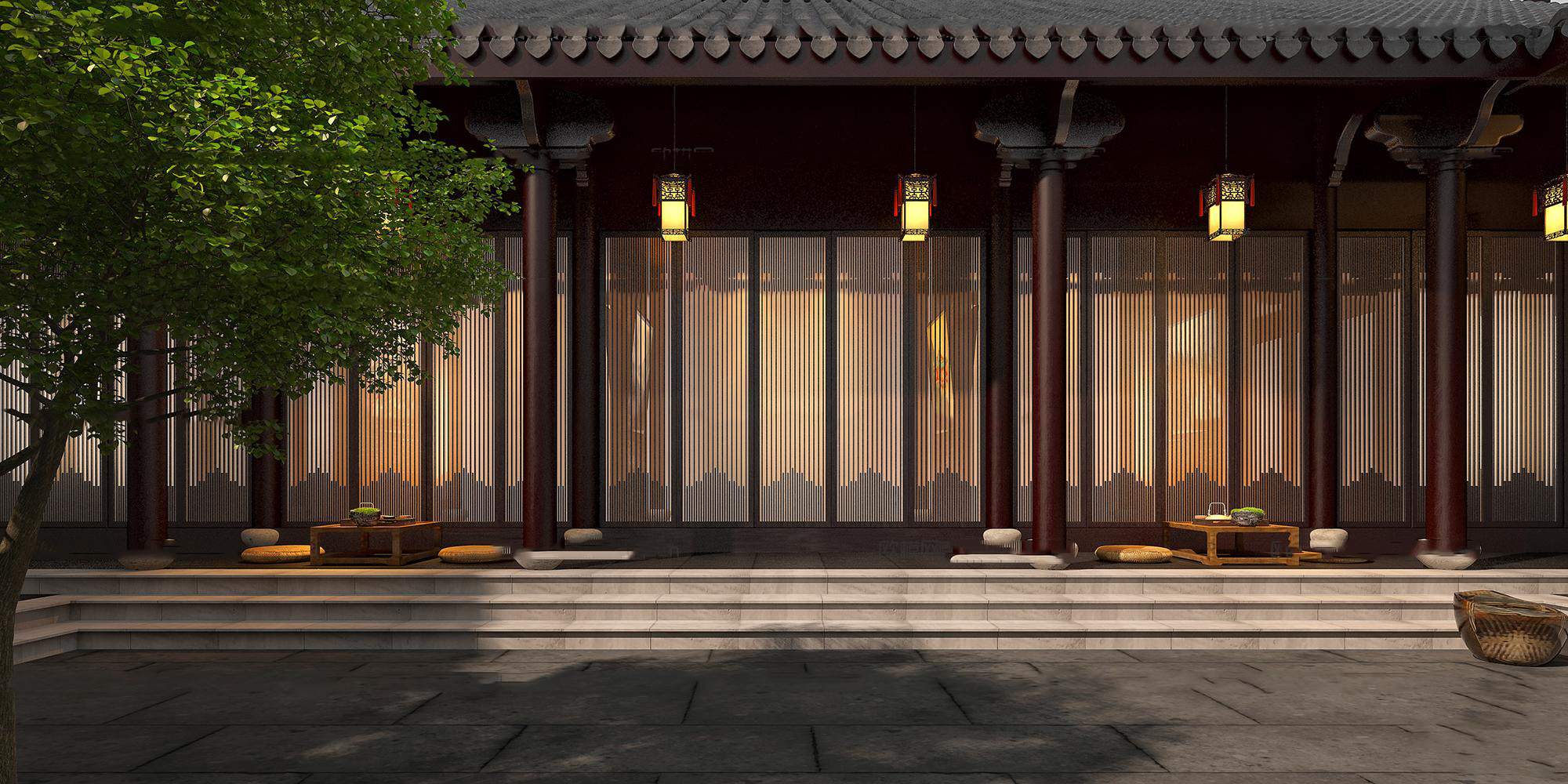 【名师联】中式古建园林庭院过道141245