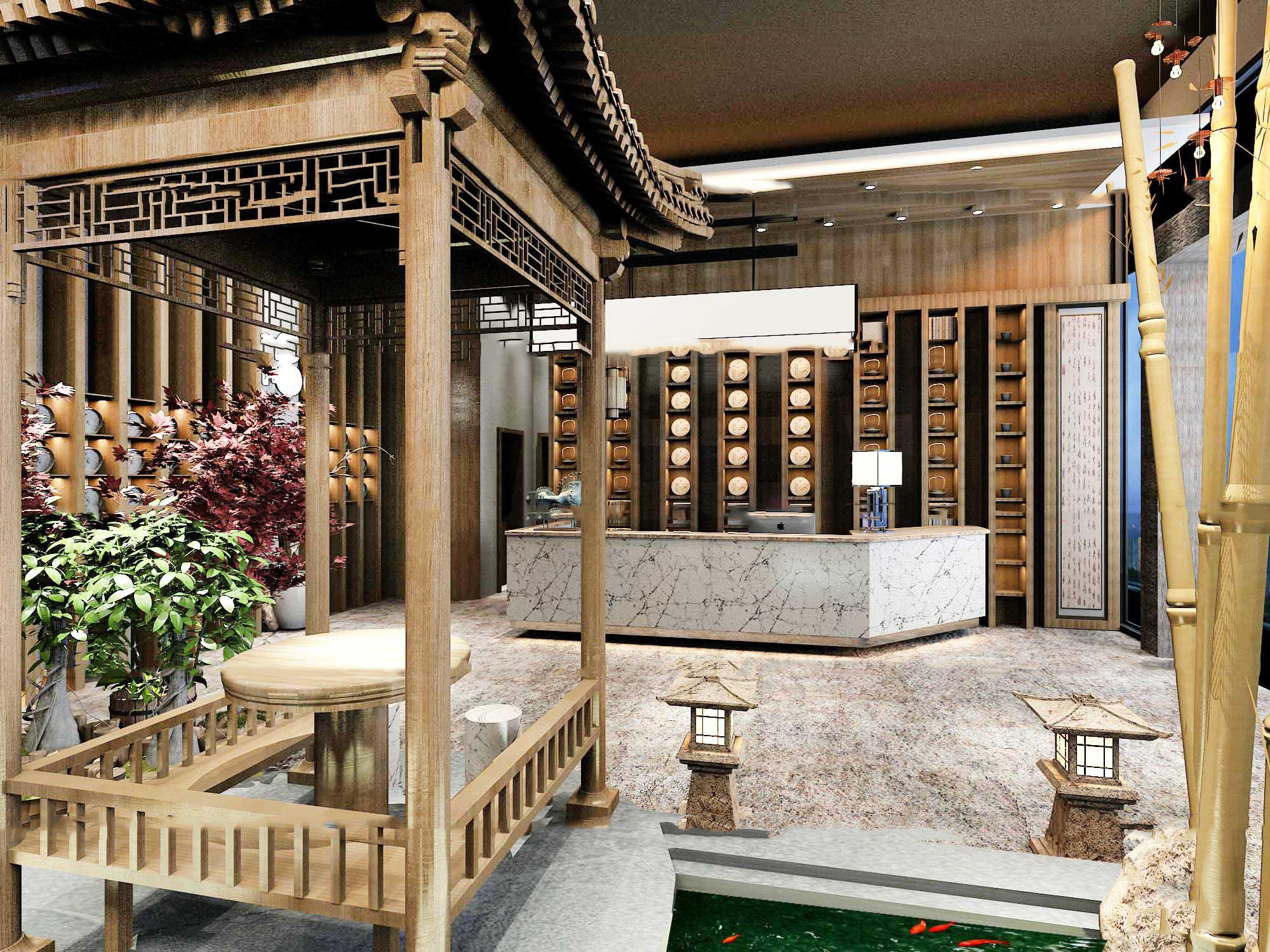 【名师联】中式会所茶楼前台140703