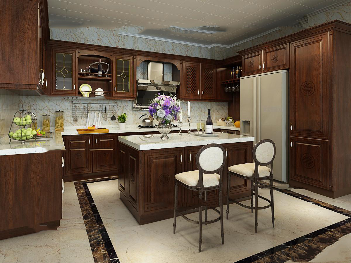 【名师联】欧式厨房橱柜中岛柜组合140146