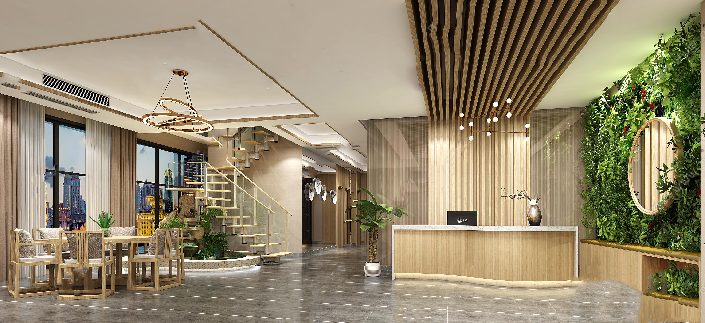 【名师联】现代商务酒店前台接待区142184