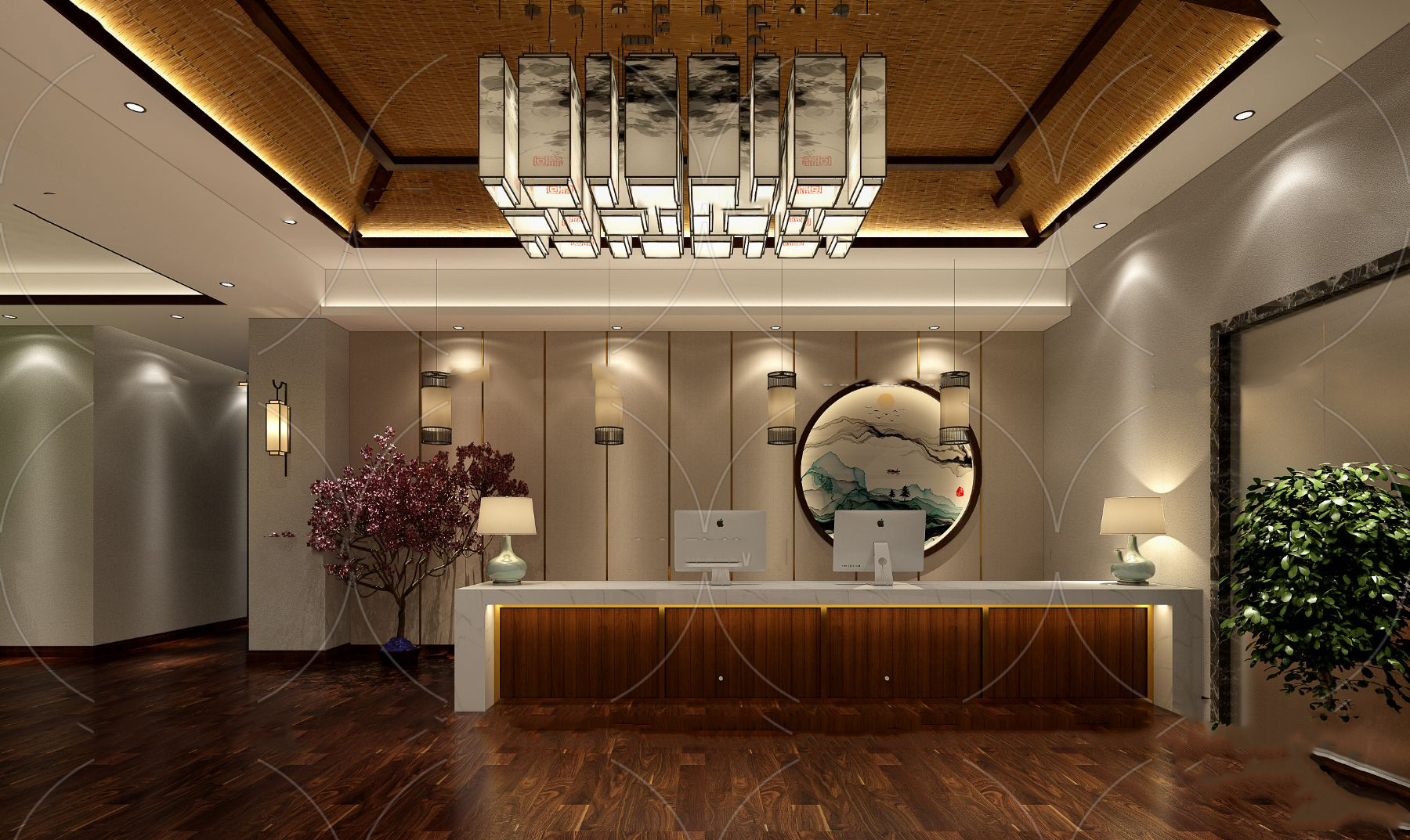 【名师联】新中式足疗城前台大堂143957