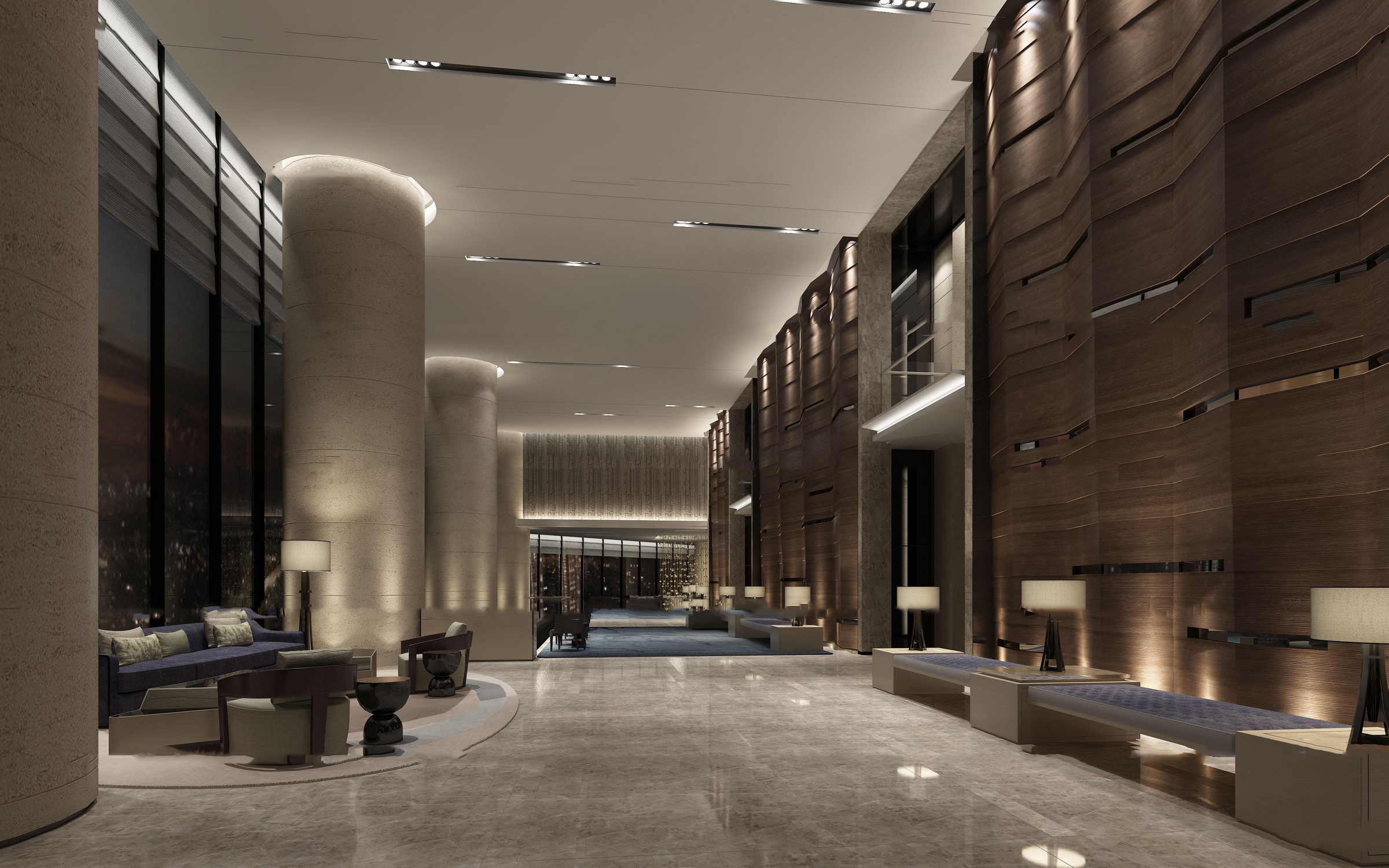 酒店大堂接待区1142164【查看模型】【名师联】现代风格酒店前台全景