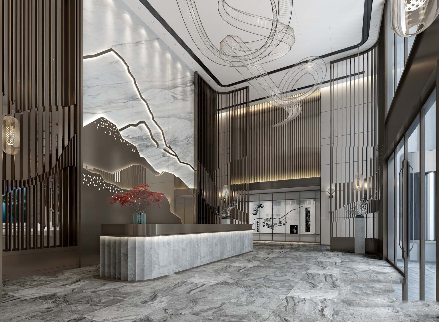 【名师联】新中式风格大堂18148015