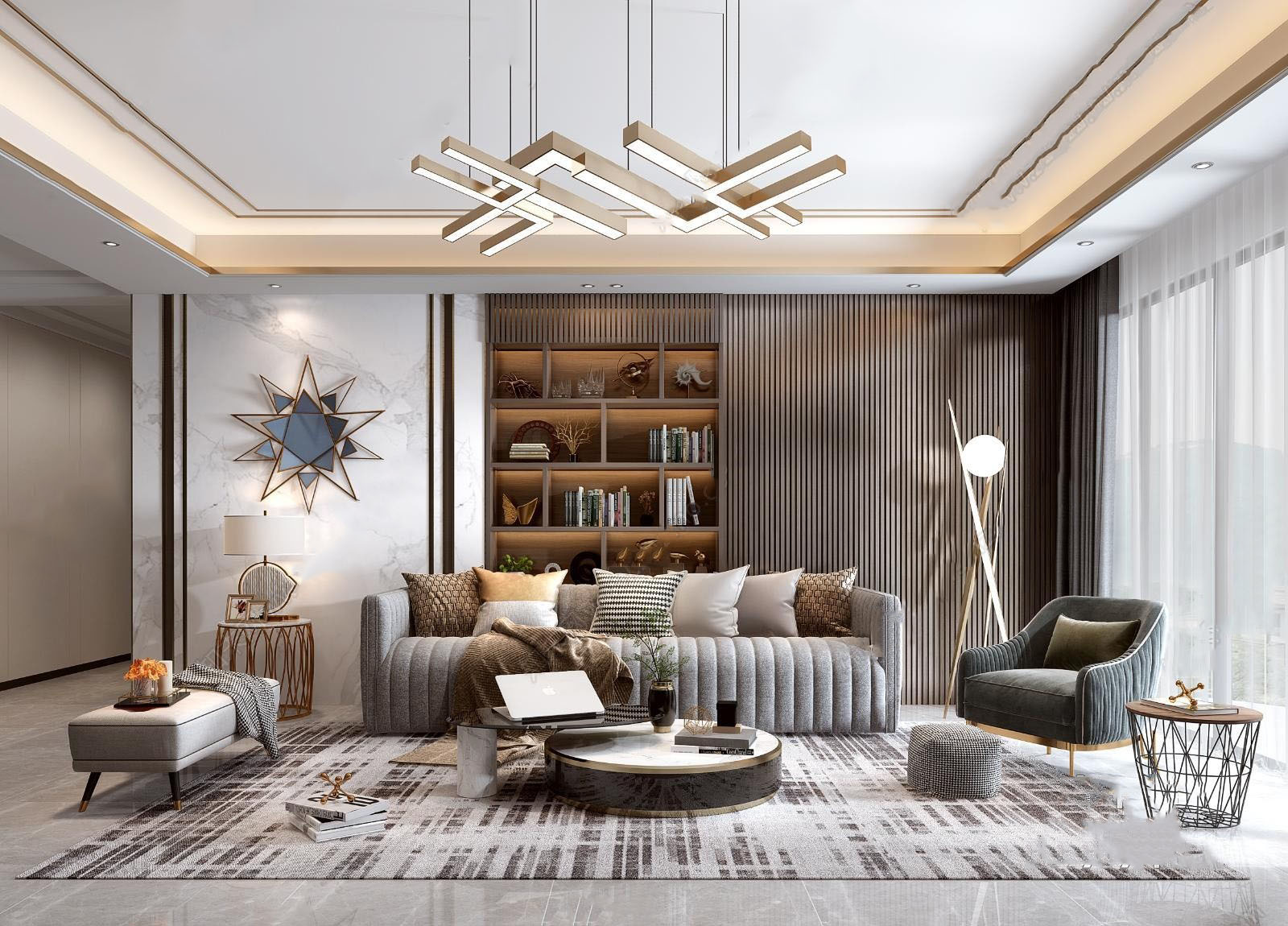 【名师联】现代轻奢客厅6151183