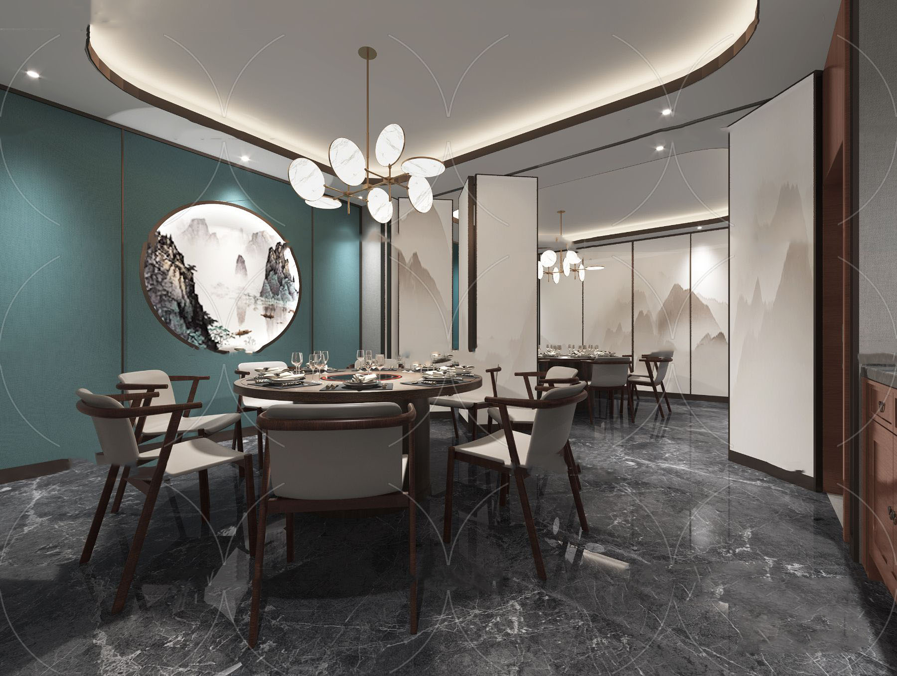 【名师联】新中式餐厅包房4151835