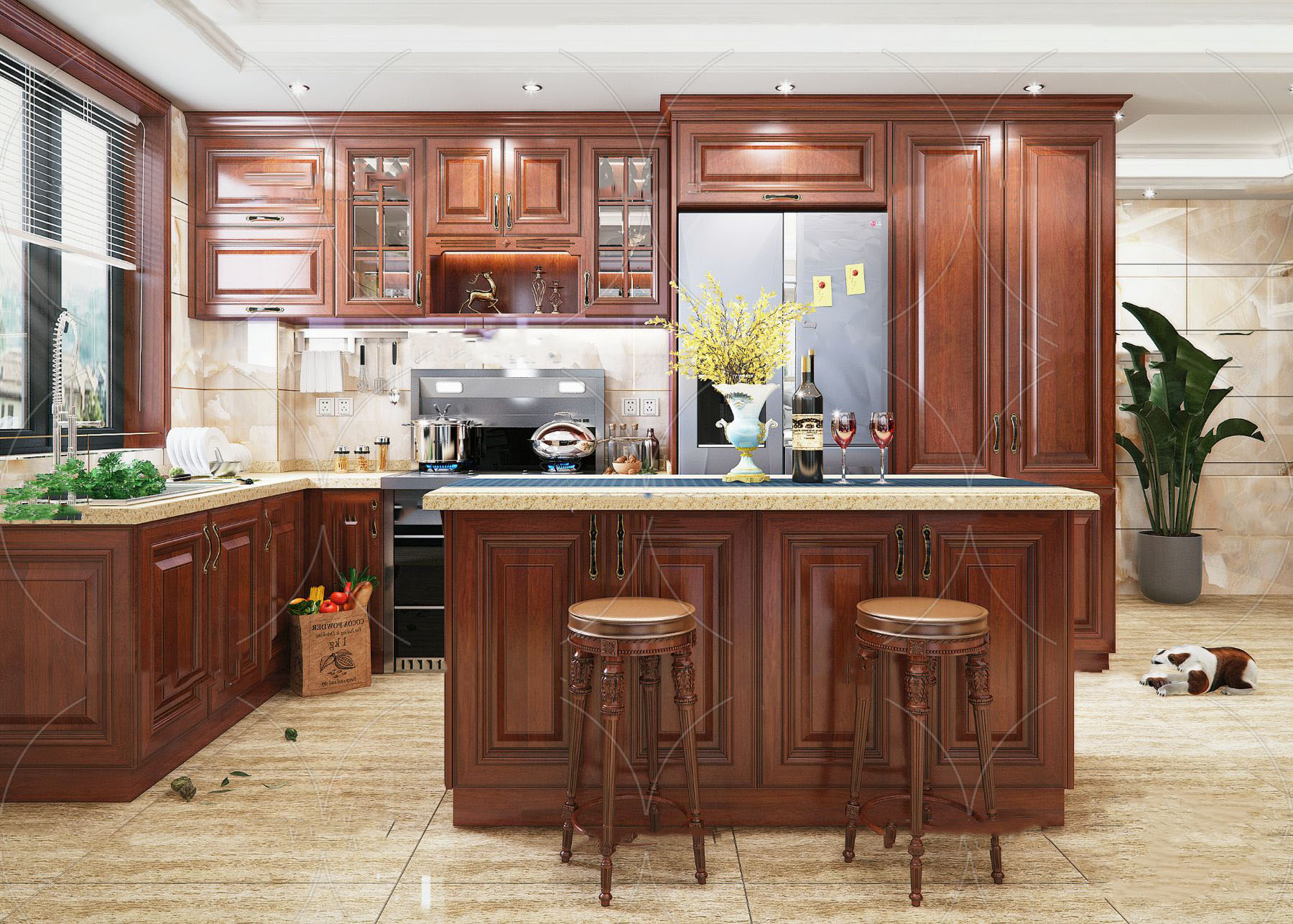 【名师联】美式厨房中岛柜152241