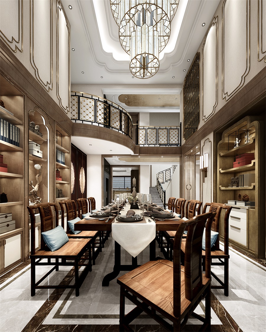 【名师联】中式挑空餐厅160457