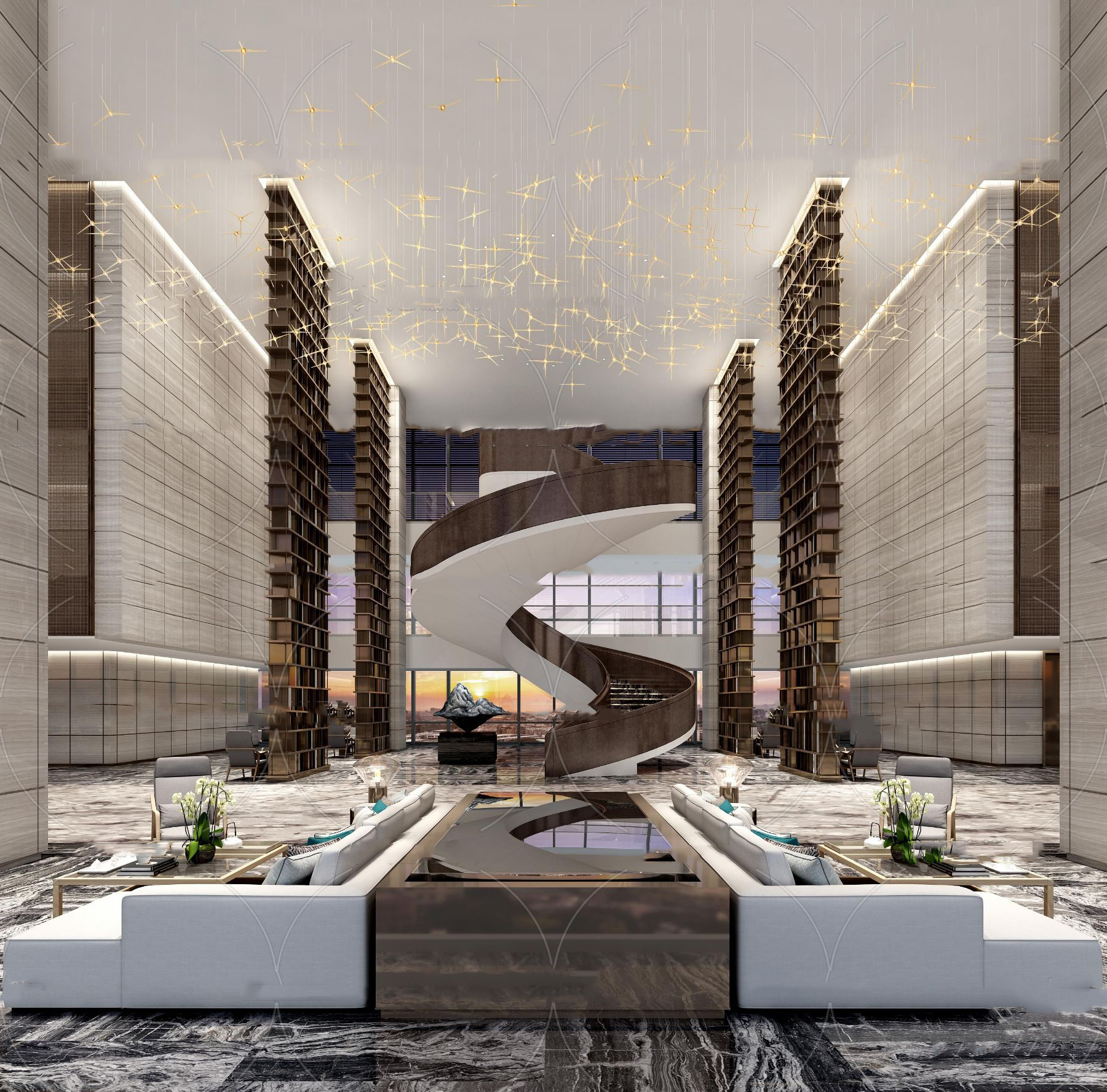 民宿客栈 设计氛围 轻奢主义 朴素自然 场景模型 酒店 & 民宿 大堂