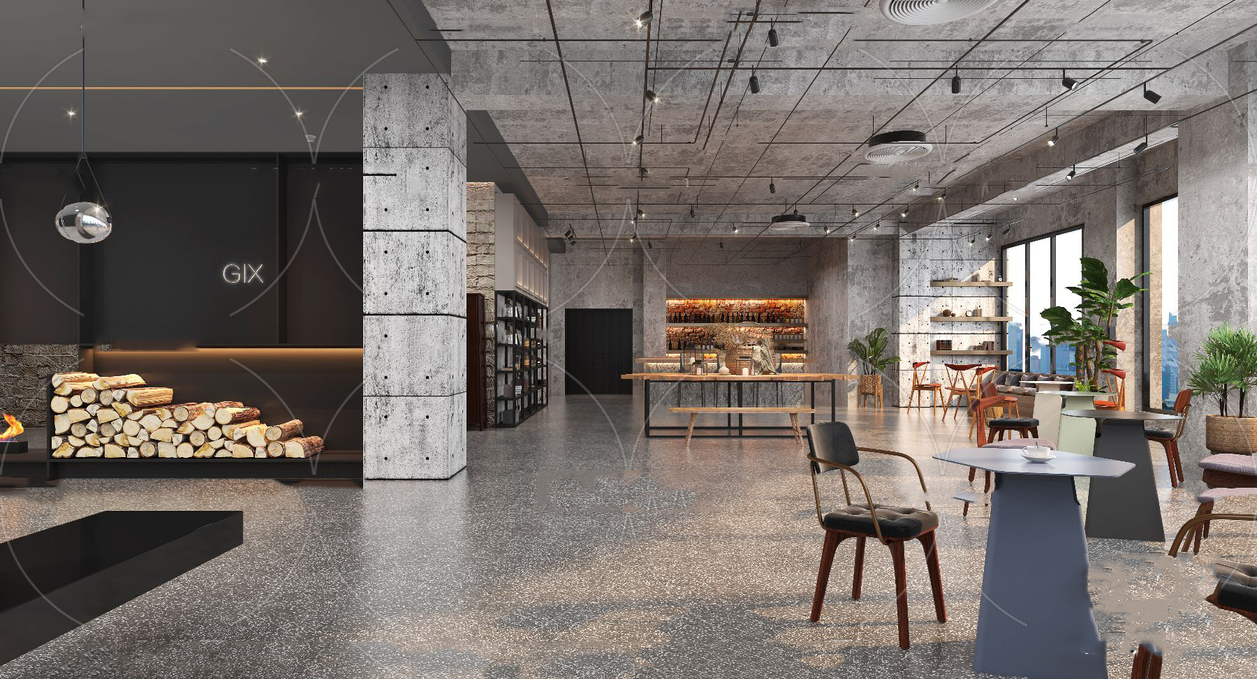 【名师联】工业风酒店大堂吧165508