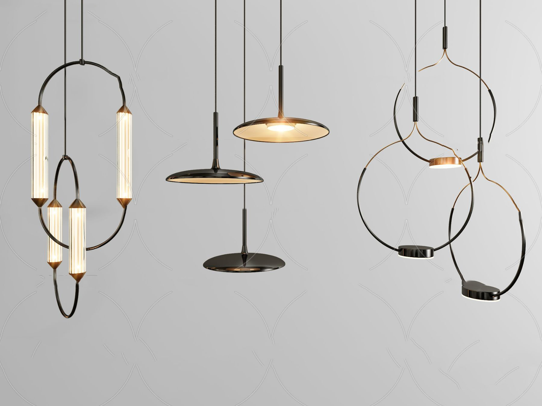 单体模型 灯具 吊灯 台灯