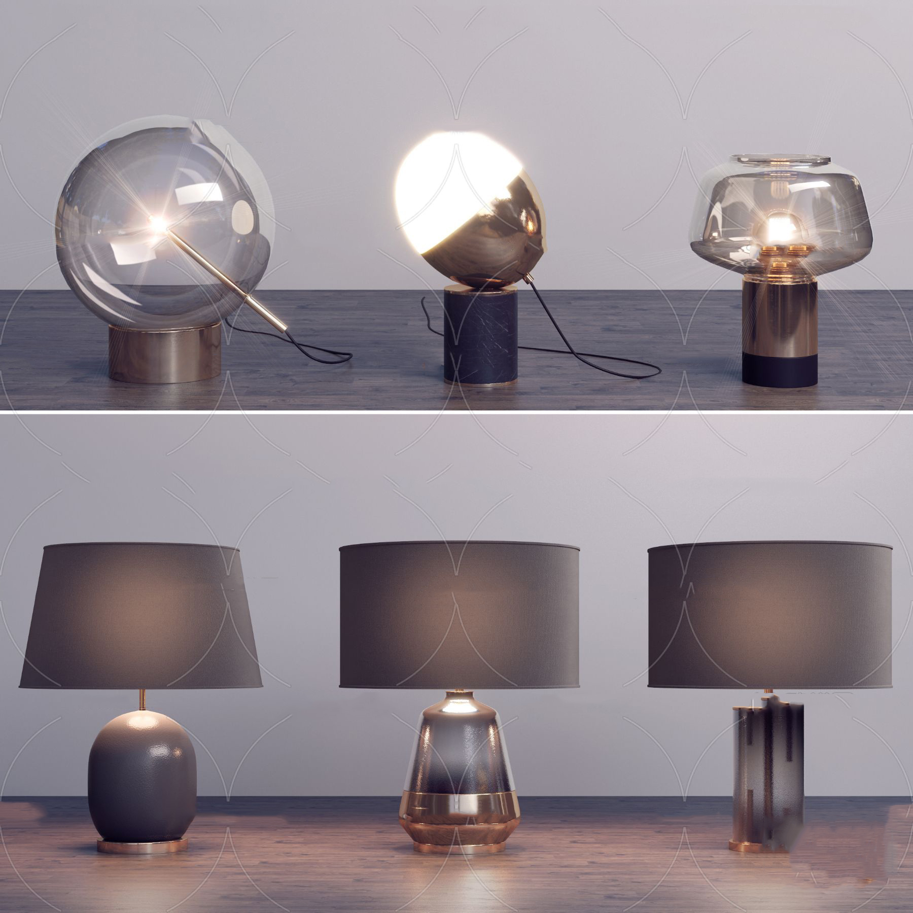 单体模型 灯具 台灯