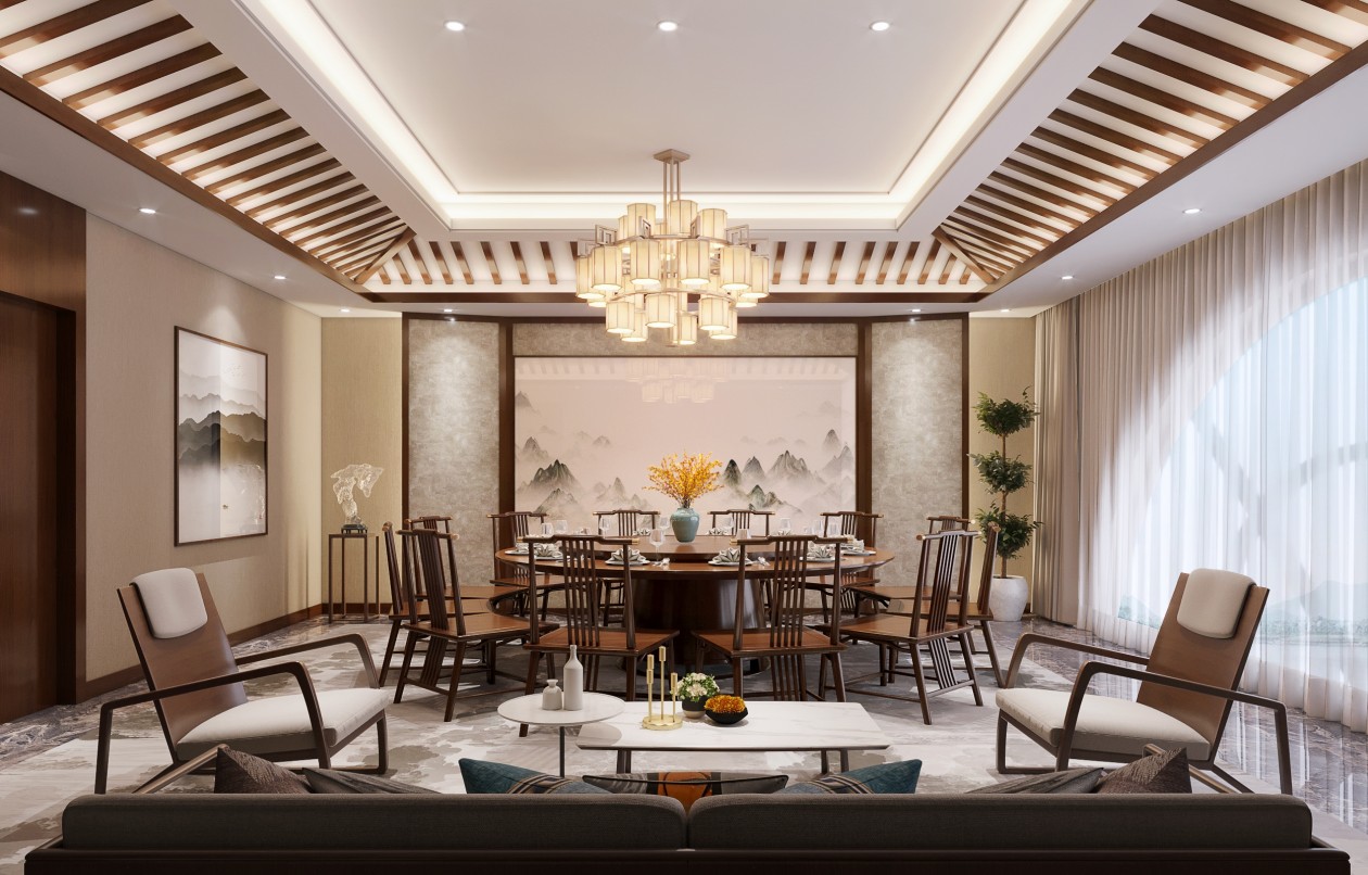 & 民宿设计 高端精品酒店 新中式风格 场景模型 酒店 & 民宿 包厢