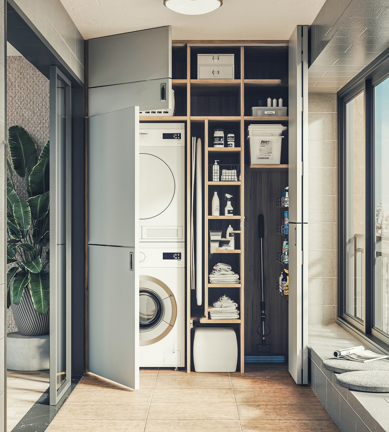 【名师联】现代阳台洗衣房191252