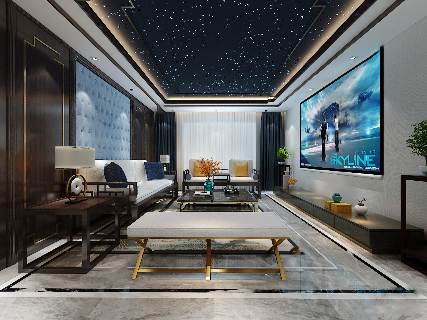 新中式影音室190791【查看模型】【名师联】美式影视厅190799【查看