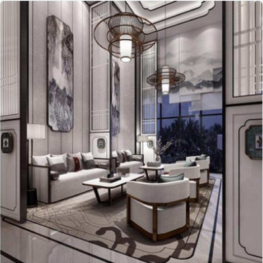 【名师联】新中式售楼处洽谈区210381