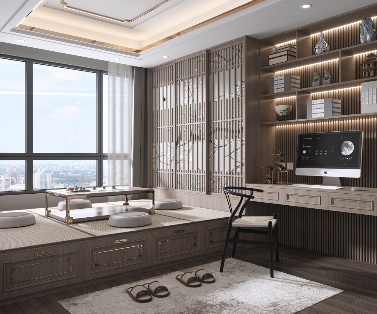 【名师联】新中式榻榻米书房216143