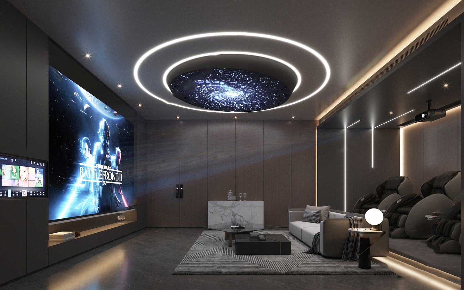 & 家庭影院 & 影音室 设计氛围 轻奢主义 场景模型 家装&样板间&别墅&