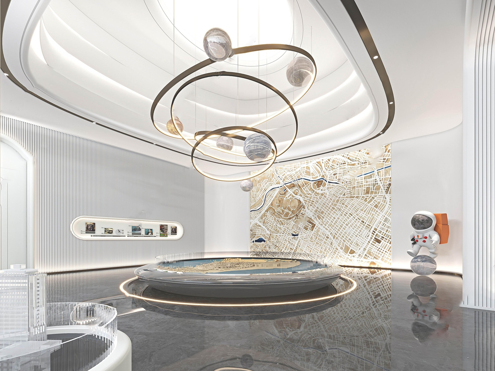 【名师联】现代售楼处圆形沙盘区238794