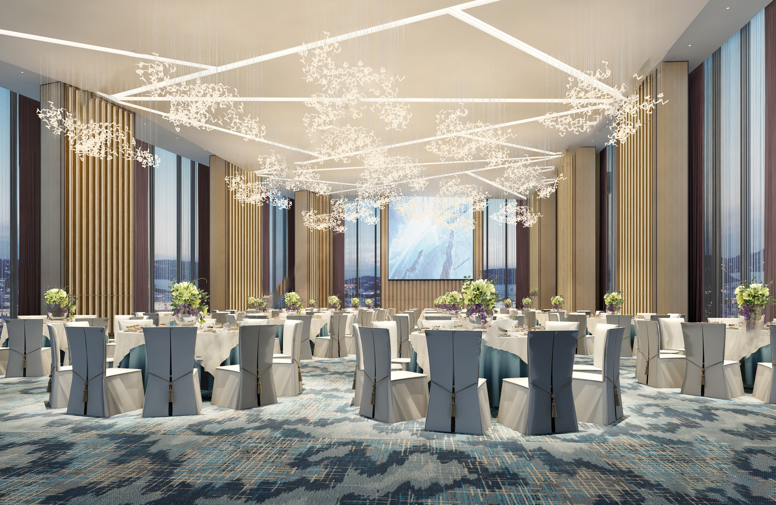 设计氛围 轻奢主义 清新明亮 高级灰 场景模型 酒店 & 民宿 宴会厅