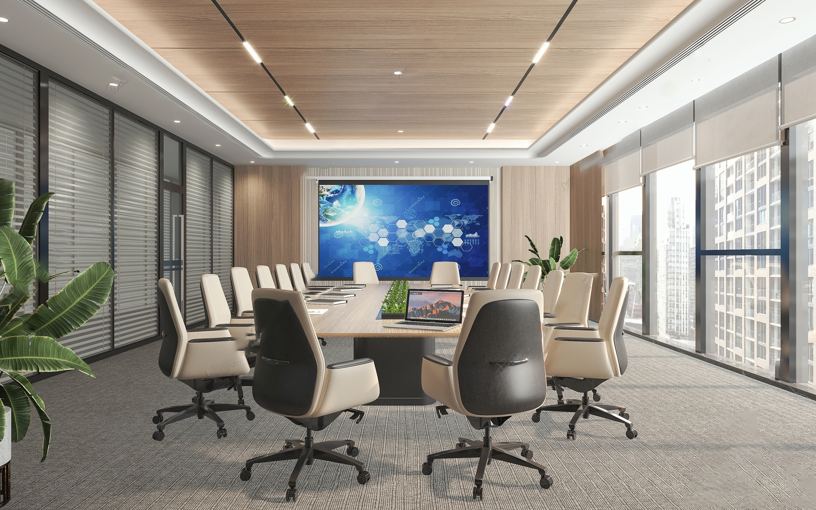办公空间 现代风格 设计氛围 轻奢主义 场景模型 办公空间 会议室